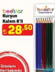 BEESTAR KURŞUN KALEM 8'Lİ indirimli fiyat BEESTAR KURŞUN KALEM 8'Lİ fiyat ve kampanya bilgisi